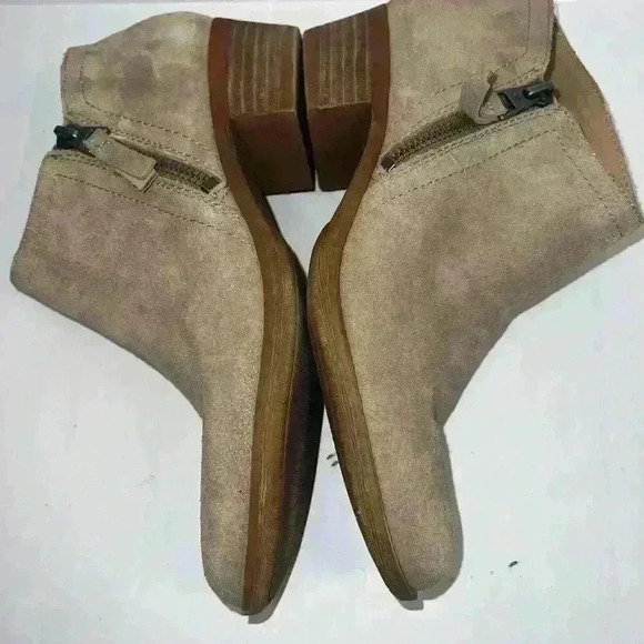 Lucky Brand Wedge Boots Women’s Size 71/2 M Tan Brown Suede - Picture 9 of 11